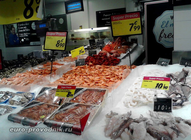 Цены на морепродукты